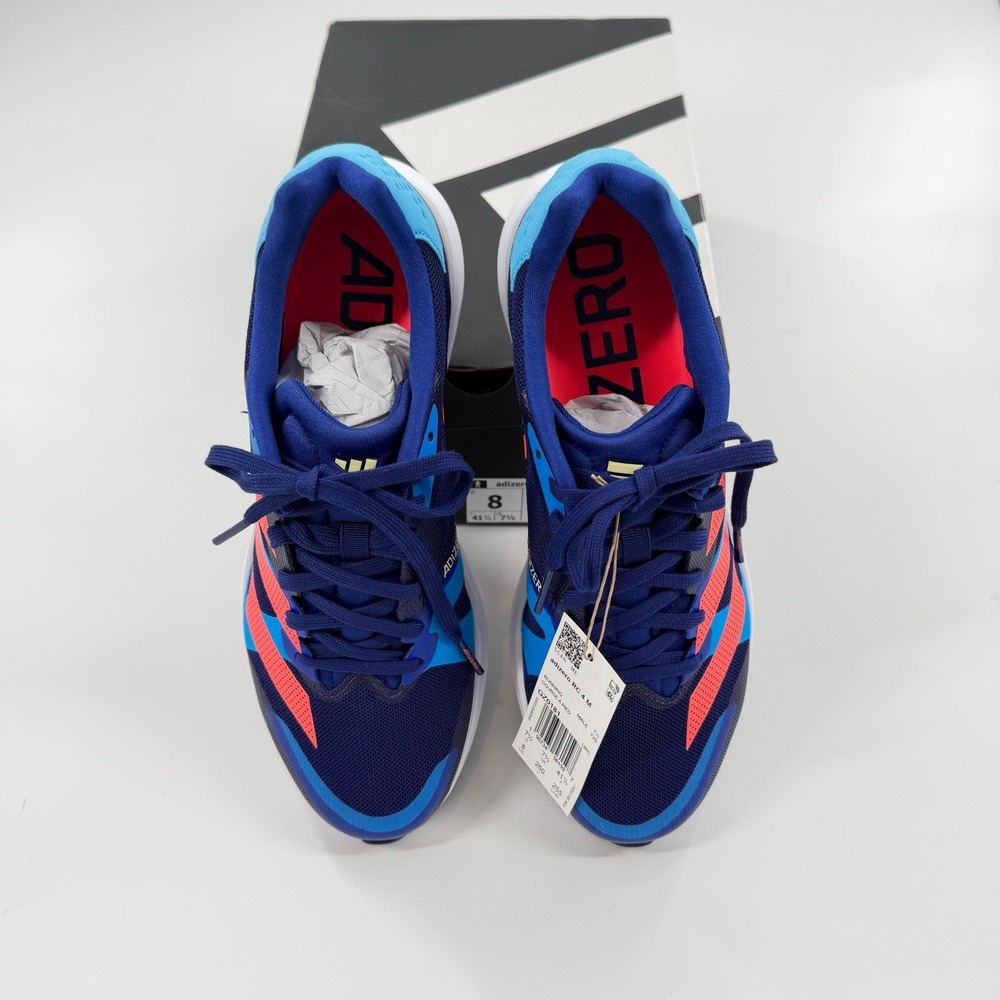 Adidas Adizero RC 4 M Mens Running Shoes GZ0181 Blue Orange Size 8 NEW Box - Picture 3 of 9